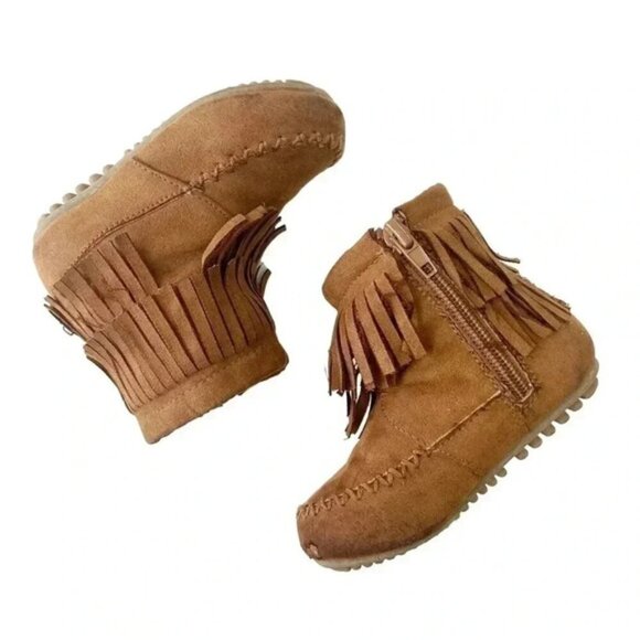 Joe Fresh Fringe Moccasin Baby Booties Brown  Size 6 - Picture 12 of 12